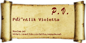Pántlik Violetta névjegykártya